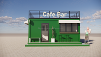 Bar conteneur préfabriqué de 20 pieds en kit avec panneaux sandwich pour café et bureau – Design moderne et écologique