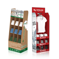 Présentoir de T-shirts en carton personnalisé Présentoir de vêtements en carton avec grille d'impression 3D Présentoir de palettes de T-shirts en carton
