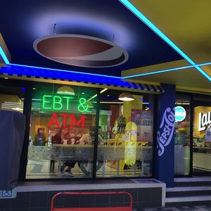 ป้ายไฟนีออน LED รูปทรงสี่เหลี่ยมผืนผ้าอะคริลิค หลายสี สำหรับตกแต่งผนังธุรกิจ ป้ายโฆษณา EBT & ATM - Product Image 4
