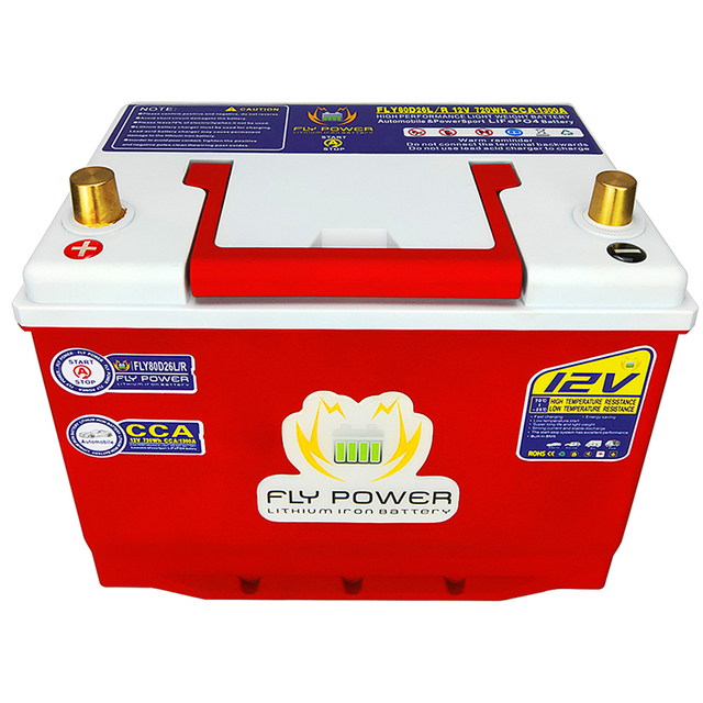 Car Battery Universal 12v 60Ah CCA1600 Replaceable 80D26  Lead-acid Lithium Iron Phosphate LiFePO4 Start-stop Lithium Battery