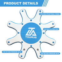 Pour TOURUS Dia 3m haute qualité bleu point flottant gonflable Yoga sup Dock bon pour les eaux océaniques Surfdock sac en EVA PVC