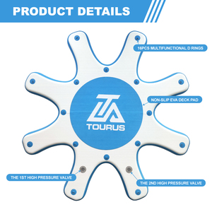 Cho tourus Dia 3m chất lượng cao màu xanh nổi khâu Inflatable Yoga sup Dock tốt cho đại dương vùng biển surfdock túi làm EVA <span class=keywords><strong>PVC</strong></span> - Product Image 3