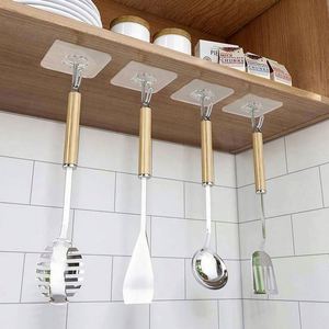 Transparent Plastic Strong Self Adhesive Wall Mounted <b>Square</b> Design 6x6cm Hooks <b>Key</b> Storage Hanger Kitchen Bathroom Living Wall - Product Image 4