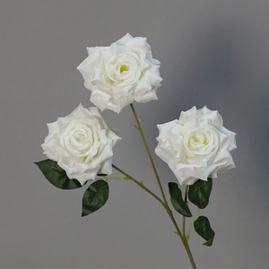 Blanco personalizado para champán rosas artificiales Ramos de decoración de boda para novia y damas de honor para Navidad y Escuela trasera - Product Image 2