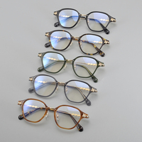 KOP-014 Monture optique de haute pureté, lunettes de lecture classiques rondes à monture complète de bonne qualité pour unisexe