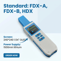 Lector de Sensor de Temperatura RFID de 134.2kHz, HDX FDX-B, Escáner de Microchip para Perros y Gatos, Escáner Portátil con Pantalla OLED, ABS, Escáner de Chips para Mascotas