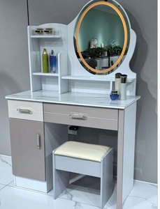 MDF Dresser table set make up table with led bedroom furniture dresser table with mirror - Product Image 4