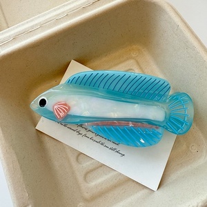 Pince à cheveux en acétate de poisson de la série Ocean, pince requin colorée pour femme, accessoire de coiffure - Product Image 4