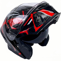 Casques de moto rabattables, accessoires intelligents personnalisés unisexes à double visière de style allemand avec homologation DOT