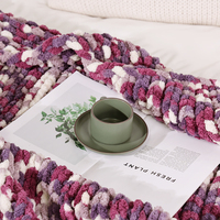 Großhandel Big Chunky Soft Chenille Garn Giant Throw Chunky Knit Decke für Home Decor