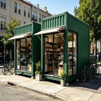 Bar mobile en conteneur maritime à structure en acier préfabriqué 20ft 40ft, boutique, café, kiosque préfabriqué en kit à vendre