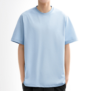 Camiseta serigrafiada de manga corta en blanco con cuello redondo de algodón orgánico de 400g de alta calidad para hombre, camisetas con logotipo personalizado en blanco - Product Image 6