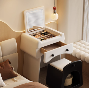 Petite armoire de rangement de 65 cm intégrée à la chambre, mini table de maquillage rabattable, table de chevet - Product Image 3