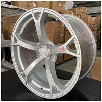 Jantes monobloc forgées 6061-T6 argent brossé 5 branches concaves 18-22 pouces personnalisées 5x112 5x114.3 5x120 pour voitures de sport de luxe