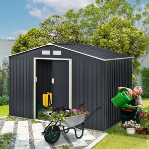 Couleur vélo outil jardin Storoutdoord outil étanche boîte de rangement extérieure gris personnalisé Pergmoderndsteelinum métal acier 1 <span class=keywords><strong>porte</strong></span> - Product Image 6