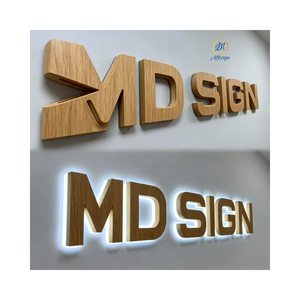 Custom LED 3d segnaletica in legno segno di lettera logo aziendale ha portato il segno luminoso per la società logo del marchio del negozio all'aperto nome della scheda segno - Product Image 6