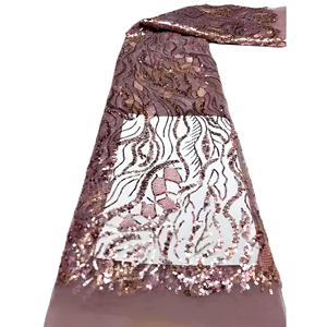 Nastro in Pizzo Europeo Americano Africano, Tessuto a Maglia con Perline e Ricami, Broccato 100% Seta per Accessori - Product Image 1