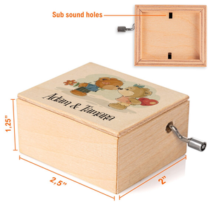 Caja de música romántica de oso con canción personalizada, regalos para novio, novia, parejas | Navidad, regalo de música para marido - Product Image 6