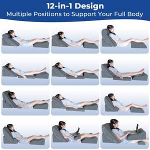 Almohada <span class=keywords><strong>para</strong></span> piernas con velcro, lado largo, 4 Uds., cama ortopédica <span class=keywords><strong>para</strong></span> dormir, almohada de <span class=keywords><strong>cuña</strong></span>, poscirugía <span class=keywords><strong>para</strong></span> cuello, espalda, pierna, alivio del dolor, <span class=keywords><strong>reflujo</strong></span> ácido - Product Image 6