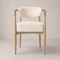 Chaise de salle à manger moderne OAKEN, chaise de salle à manger design en bois massif, tissu résistant aux taches, chaises de salle à manger de luxe, meubles pour la maison