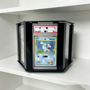 Custom Modern Fashion <b>Rotating</b> High Transparent Acrylic Display Stand Easy Assembly for Trading Card Slab Home Display - Product Image 3