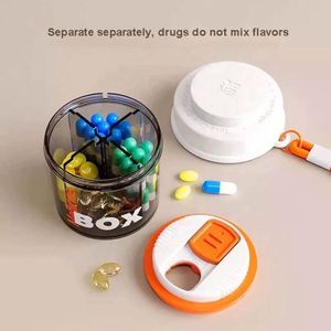 Boîte de rangement portable à 4 compartiments en PP, idéale pour les voyages, pour une gestion efficace des pilules dans les armoires - Product Image 4