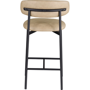 Tabouret <span class=keywords><strong>de</strong></span> bar en cuir <span class=keywords><strong>de</strong></span> hauteur <span class=keywords><strong>de</strong></span> comptoir d'élégance contemporaine avec cadre en métal à base rectangulaire pour îlots <span class=keywords><strong>de</strong></span> cuisine bar à la maison - Product Image 4