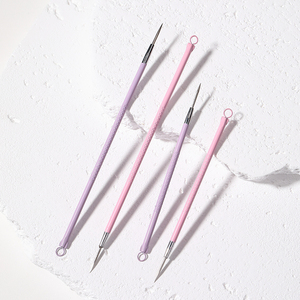 LMLTOP Ensemble professionnel de 2 aiguilles pour éliminer les points noirs, en acier inoxydable, outil de traitement de l'acné, <span class=keywords><strong>extraction</strong></span> du visage et du nez - Product Image 1