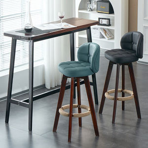 <span class=keywords><strong>Tabouret</strong></span> <span class=keywords><strong>de</strong></span> bar en bois massif moderne et simple pour la maison <span class=keywords><strong>avec</strong></span> <span class=keywords><strong>dossier</strong></span> en cuir chaise <span class=keywords><strong>de</strong></span> salle à manger pivotante pour le <span class=keywords><strong>comptoir</strong></span> - Product Image 4