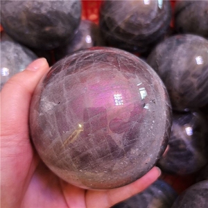 Atacado Personalizado Cristal Roxo Flash <span class=keywords><strong>Labradorite</strong></span> esfera Gemstone Ball Para Cura - Product Image 6
