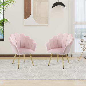 Sedia da Pranzo Moderna in Velluto <span class=keywords><strong>con</strong></span> Design Floreale e <span class=keywords><strong>Piedi</strong></span> Placcati <span class=keywords><strong>Oro</strong></span> per Uso Commerciale in Cantina e Villa - Product Image 4