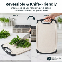 Snijplanken voor de keuken, antislip snijplankenset van ecologisch tarwestro (3 stuks), vaatwasmachinebestendig (wit)