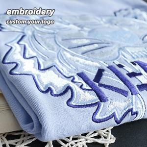 เสื้อยืดคอกลมแขนสั้นทรงโอเวอร์ไซส์ผ้าฝ้ายแท้ 100% น้ำหนัก 240 กรัม ปักลาย ป้องกันการยับ รับสกรีนโลโก้ สไตล์สตรีทแวร์ สำหรับผู้ชาย - Product Image 1