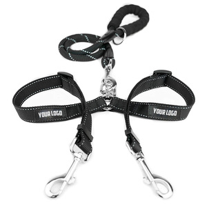 Accoppiatore riflettente staccabile groviglio libero corda doppio guinzaglio doppio cane guinzaglio con manici di corda per 2 cani che camminano - Product Image 2
