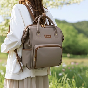 Kustom kualitas tinggi modis Vegan kulit PU bersalin popok bayi bepergian tas popok ibu ransel untuk ibu ibu - Product Image 3