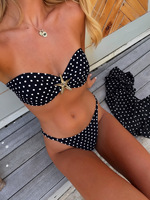 Ensemble bikini deux pièces sexy taille haute push-up pour femme, grande taille, personnalisé OEM/ODM, pour l'été et la plage - Maillot de bain gainant effet ventre plat