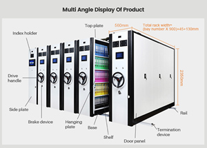 Hot Bán Tùy Chỉnh Di Động Thông Minh Compactor Di Chuyển Kim Loại Kệ Cho Các Trường Học Lưu Trữ - Product Image 2
