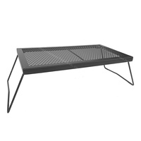 Table de barbecue portable pliable avec grille et plaque de cuisson pour une cuisson polyvalente au feu de camp
