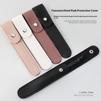 Poussoir à cuticules en cuir mort avec acier résistant à l'usure et housse de protection en cuir PU accessoire spécial pour Nail Art