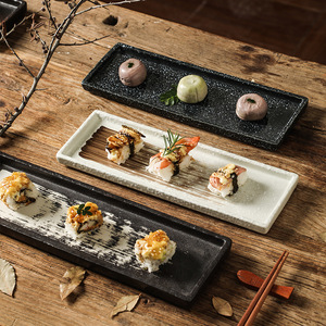 Assiettes à sushi sashimi de cuisine japonaise pour restaurant vaisselle rétro à motifs de <span class=keywords><strong>pierre</strong></span> 12 pouces 14 pouces assiette de <span class=keywords><strong>barbecue</strong></span> en céramique - Product Image 3