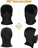 FIRST FIBER Cagoule de protection intégrale Ninja Masque tactique en maille pour vêtements de sécurité en plein air Noir
