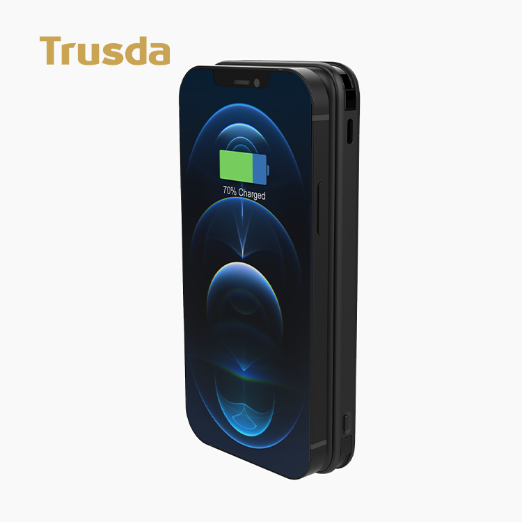 15 Вт магнитный беспроводной Внешний аккумулятор со встроенным кабелем тонкая портативная электроника mi Беспроводной внешний аккумулятор 10000 мАч Быстрая зарядка