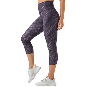 Pantalons de sport à séchage rapide tendance, avec logo personnalisé, sublimation, compression, taille haute, imprimés, leggings de fitness et de yoga pour femmes - Product Image 2