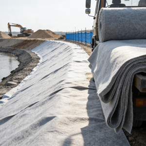 Rouleaux de <span class=keywords><strong>géotextile</strong></span> en plastique anti-âge écologique <span class=keywords><strong>200g</strong></span>/m² en fibres courtes de PP <span class=keywords><strong>non</strong></span> <span class=keywords><strong>tissé</strong></span> pour filtration et drainage - Product Image 1