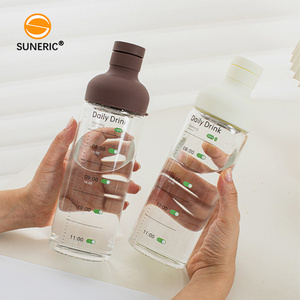 Bouteille d'eau en verre portable de 550 ml avec couvercle en silicone, infuseur à thé et filtre, pour café froid - Product Image 3