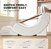 Fauteuil de sol 3-en-1 zéro gravité, chaise sans structure en velours côtelé surdimensionnée avec mousse à mémoire de forme et housse lavable, fauteuil inclinable silencieux