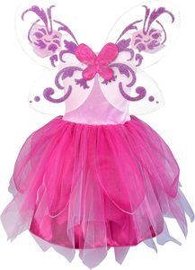 Trang phục công chúa tiên nữ DJDLPARTY màu xanh lá cây, váy tutu dạ hội cho bé gái, kèm băng đô, cánh, dành cho các bữa tiệc mùa hè, chất liệu polyester, kiểu Lehenga Choli - Product Image 2