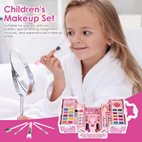 Kit de Maquillaje EPT para Niñas, Set de Maquillaje Real Lavable con Estuche Portátil, Juguete de Belleza Cosmética para Niñas Pequeñas