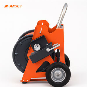 Carrete de Manguera Retráctil Portátil AMJET |   Con Manómetro y Válvula de Agua de Tres Vías | Para pedidos <span class=keywords><strong>sin</strong></span> manguera, totalmente funcional - Product Image 4