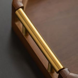 <span class=keywords><strong>Plateau</strong></span> de service en bambou de qualité supérieure avec poignée en métal octogonale, <span class=keywords><strong>plateau</strong></span> de rangement multifonctionnel de style <span class=keywords><strong>chinois</strong></span> pour tasses à thé domestiques - Product Image 6